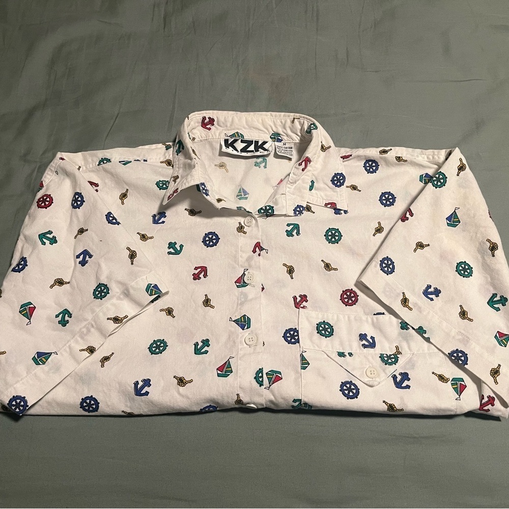 White Patterned Men's Shirt - Picture 1 of 3